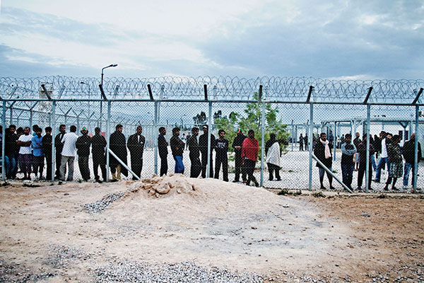 Detention center in Amygdaleza, just outside of Athens. Nikos Pilos.