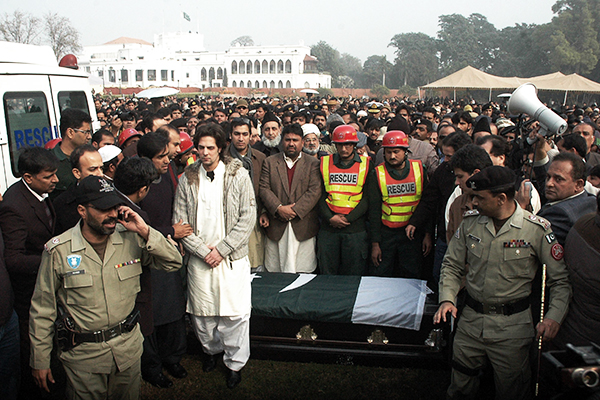 Taseer’s funeral, Lahore, Jan. 5, 2011. Arif Ali—AFP